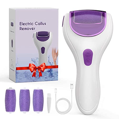Electric Callus Remover for Feet, Rechargeable Electric Foot File, Foot Pedicure Rasp Tool, Professional Foot Scraper Callus Remover with 3 Roller Heads LED Display, for Cracked Heels, Dead Skin Electric Callus Remover for Feet, Rechargeable Electric Foot File, Foot Pedicure Rasp Tool, Professional Foot Scraper Callus Remover with 3 Roller Heads LED Display, for Cracked Heels, Dead Skin