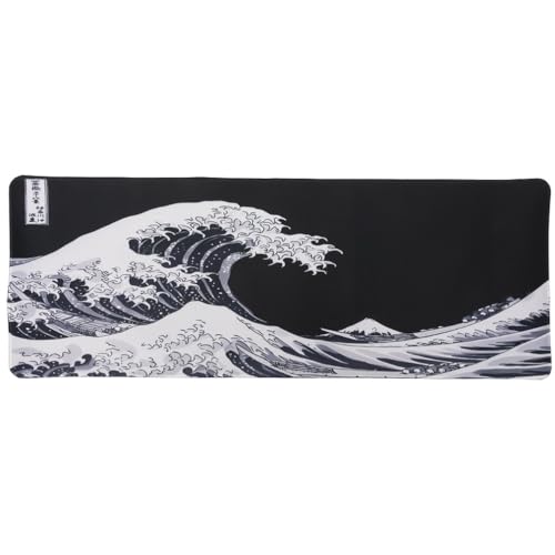 lachineuse Tapis DE Souris XXL - Design La Vague de Kanagawa - Décoration Nippone - 800 x 300 x 3 mm - Déco Japonaise - Antidérapant et Résistant à l'eau - Déco Bureau - Idée Cadeau Japon Asie