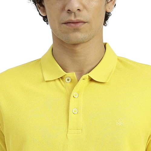 Image of United Colors of Benetton Regular Fit Ribbed Collar Solid T-Shirt