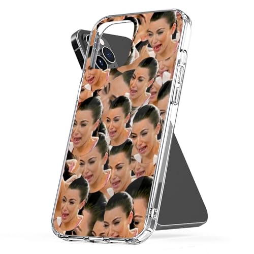 BANGWIX Phone Case Crying TPU Kim Protect Cover Accessories Shockproof Compatible with iPhone 15 14 Pro Max 13 12 Mini 11 X Xs Xr 8 7 6 6s Plus Transparent