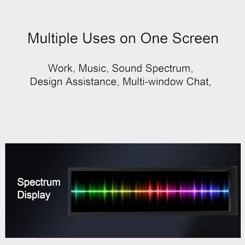 Image of 8.8 Inch Computer Temp Display, FHD 1920x480 Mini Screen Monitor, 178 Degree Wide Viewing Angle, Supports Dynamic Themes, for Important Data Display (Capacitive Version)