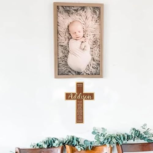 Image of Personalized Baptism Cross wood sign, Wooden sign Baptism gifts for Baby, Baptism Gift Girl /Boy, Christening Gifts Crosses for children, Baptized Cross Sign, Dedication Gift, Christening Gifts - A2