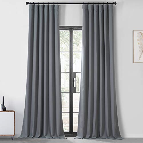 HPD Half Price Drapes 100% Blackout Curtains for Bedroom & Living Room 50 X 96 Performance Woven Solid Thermal Insulated Window Curtain (2 Panels), PWBO-174402-96, Décor Grey by HPD Half Price Drapes - Used condition - US$16.02