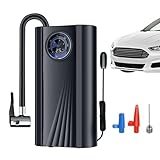 Anloximt Gonfleur de pneus,Pompe à pneus électrique Portable 150 psi à Faible Bruit | Outils de réparation Automobile pour Automobile, vélo, Voiture à Batterie, Moto, Basket-Ball