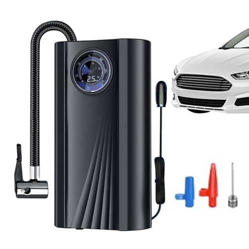Anloximt Gonfleur de pneus,Pompe à pneus électrique Portable 150 psi à Faible Bruit | Outils de réparation Automobile pour Automobile, vélo, Voiture à Batterie, Moto, Basket-Ball