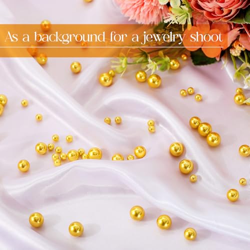 Sratte 360個 ガラス 大理石 宝石 花瓶 フィラー 12、10、6mm ガラスビーズ 花瓶用 透明 小さなビー玉 ラウンド 装飾 ビー玉 宝石 小石 スリングショット用 (ゴールド) [5]