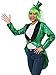 Déguisement irlandais pour femme – Coquetier vert à paillettes + perruque verte et chapeau haut-de-forme miniature vert (taille S)