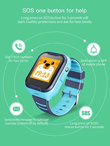 Waterproof GPS Smart Watch, Laxcido 4G Video Phone Call Real-time Tracking Camera SOS Alarm Geo-Fence Touch Screen Monitoring Health Steps Flashlight Anti-Lost GPS Tracker Watch (Pink)