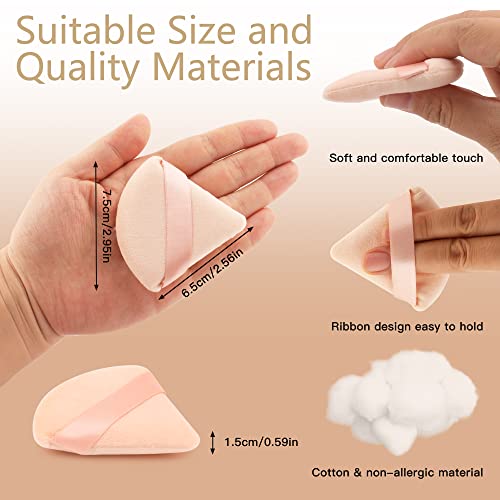 image for 2 Pcs EVAOUXIU Triangle Powder Puff for Face Powder, Soft Plush Settin