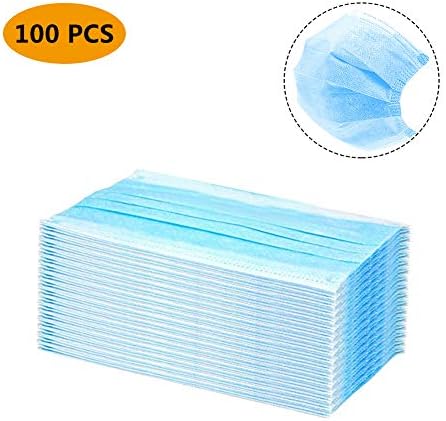 Disposable Medical Face Mask - Thick 3Ply Masks with Comfortable Earloop, Breathable and Comfortable Great for Dust, Pollen Allergens Protection and Personal Health 100 pcs Black