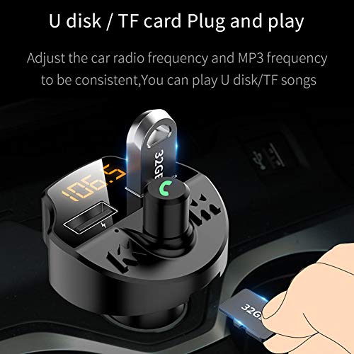 Peahop Trasmettitore FM Bluetooth per Auto Porte