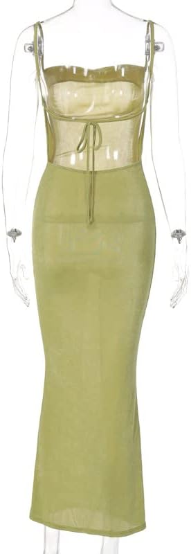 Women's Sexy Backless Maxi Dress Bodycon Elegant Ruched Sleeveless Evening Dress Long Cocktail Party Dress - Image 5