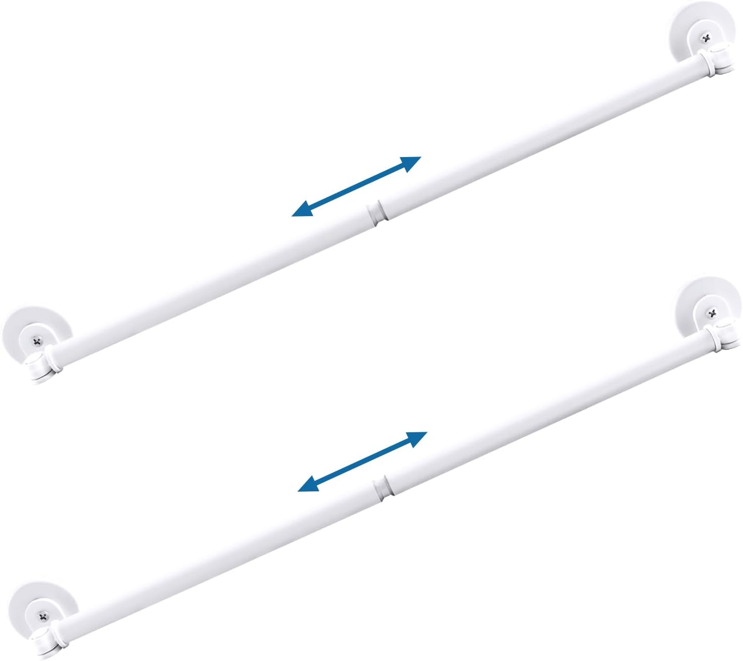 Magnetic Curtain Rod for Metal Door 16"-28", Magnet Cafe Curtain Rod For Small Window No Drill Rods Magnetic Sash Rods, White, 2 Pack
