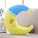 Eogrokerr - Cuscino morbido in peluche a forma di nuvola di luna con stelle, per bambini, ideale come regalo di compleanno per bambini e camera con stella (luna gialla, 1 pezzo)