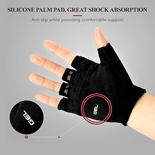 Luvas de ciclismo, Andoer Luvas esportivas para bicicleta MTB com meio dedo para ciclismo Luvas de d