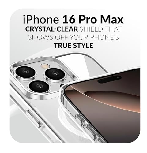 Image of ShieldTech Back Cover Case + Screen Protector for Apple iPhone 16 Pro Max | Mag-Safe Compatible | Transparent Phone Back Cover Case for i Phone 16Pro Max | i Phone 16 ProMax TPU Transparent Case