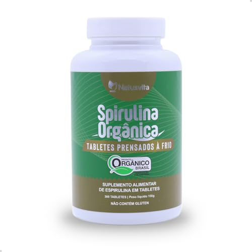 Spirulina Orgânica 300 Tabletes. Certificada SisOrg IBD 100% Pura Prensada à Frio