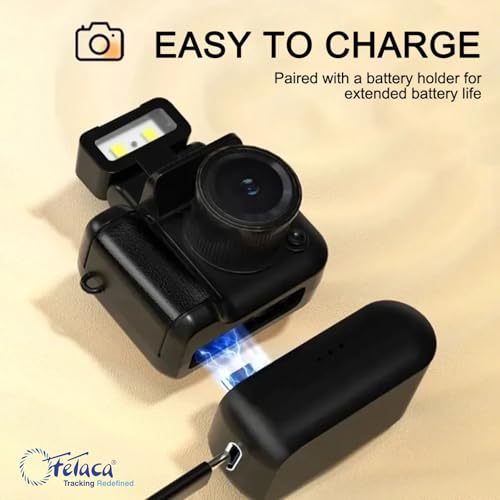 Image of FETACA Mini Camera Keychain HD 1080p Retro Portable Video & Photo Recorder | LCD Screen | Compact Travel & Study Vlogging Cam | Extra Battery | Cute Vintage Mini Camera for Kids & Adults (Black2)