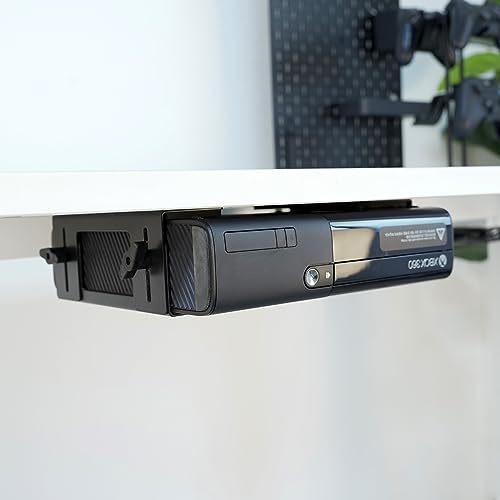 Image of Monzlteck Adjustable Wall and Under Desk Mount Bracket for Gaming Consoles（Xbox 360,ONE,PS5 Slim,PS4,PS3, DVD Players,Cable Box, PC and More, Mounting Template Include (Pack of 2)