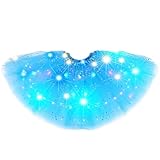 Nicute Women's LED Tutu Skirt Light Up Tutus Layered Tulle Ballet Dance Skirt Sparkly Party Tutu Costume for Women and Girls (Light Blue)