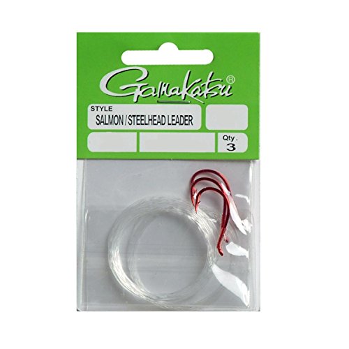 Gamakatsu 217311-12 Sal/Steel Head Leader Bait (12 Pack), Size 1/0, Red