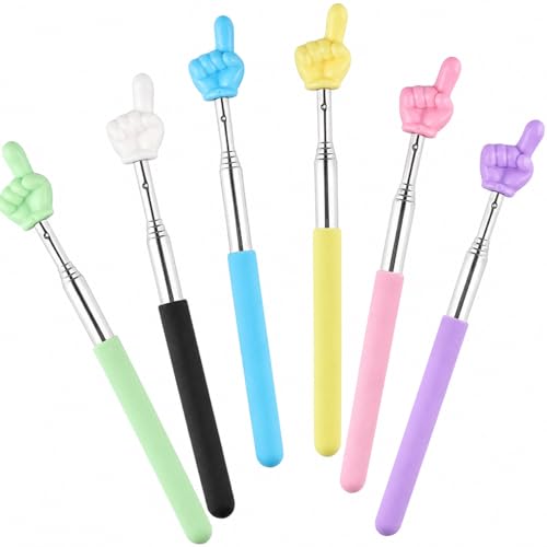 Trevixor 6Pcs Tiny Hand Pointer Stick Finger Pointer Stick Tiny Hands on Sticks Pointy Finger Stick for Classroom Office Presentation Reading and Party Props