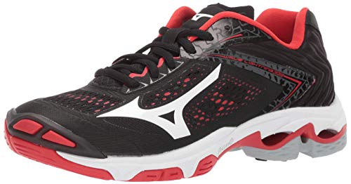 Mizuno Women's Wave Lightning Z5 Volleyball Shoe, black-red, 9.5 B US