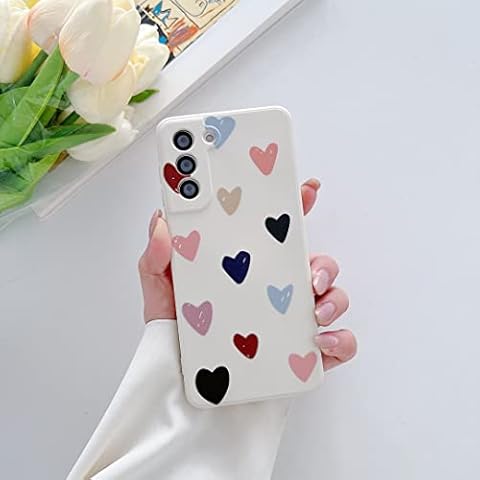 LRANKAI Compatible with Samsung Galaxy S22 Case for Women Girls,Cute Hearts Pattern Slim Thin Soft TPU Shockproof Silicone Protective Case Cover for Samsung S22 5G 6.1”- Hearts Cover