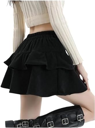 Vintage Corduroy Mini Skirt Pleated High Waisted Cute Skirts Kawaii Lolita Clothes