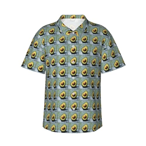 Chemise hawaïenne homme respirante à manches courtes imprimé avocat en textile ultra léger