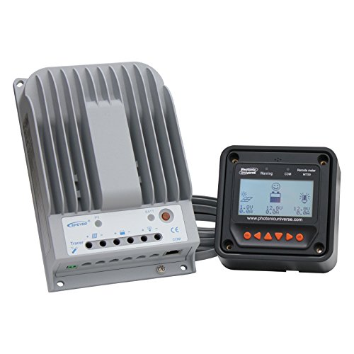 Alta eficiencia de carga solar MPPT 20 A 12/24V controlador/regulador de pantalla LCD (mando a distancia amperímetro con registro de 2 m cable) - ideal para EN-Grid paneles solares de hasta 260 W