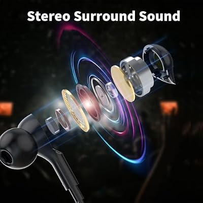 Neckband Bluetooth Headphones Wireless Earbuds for Samsung S25 Ultra S24 S23 FE S22 A53 A25, Sport Headphones Stereo Surround Sound Ear Buds for iPhone 17 Air 16 15 14 Pro Max 13 Plus/Pixel 10 9