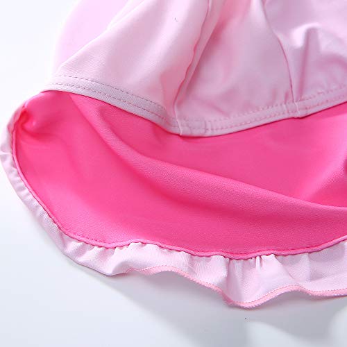 Kinder Badebekleidung Baby Mädchen Badeanzug UV Schutz mit Sonnenschutz Mütze Badekappe Langarm Kinderbadeanzug Schwimmkleidung UPF 50+ Einteiliger Reißverschluss