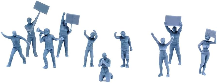 Outland Models Scenery Protester Figure Set 1:87 HO Scale