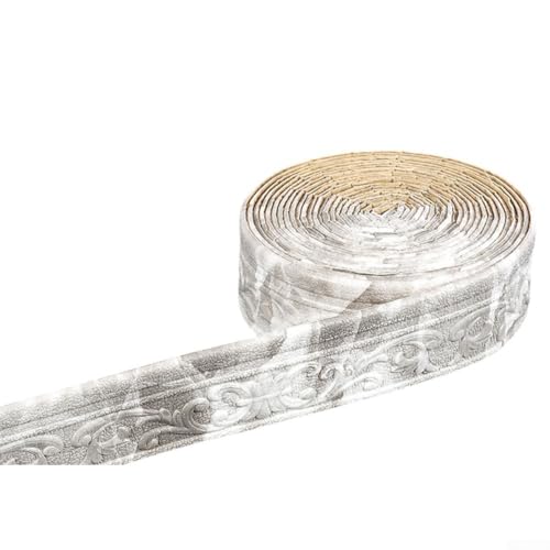 Yhenlovtt Cenefa decorativa gris para mejorar el hogar, 10 m x 8 cm, impermeable, a prueba de humedad, de algodón, para pared