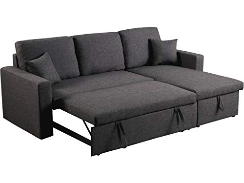 Canapé d'angle convertible 3 places Gris 1424_101418