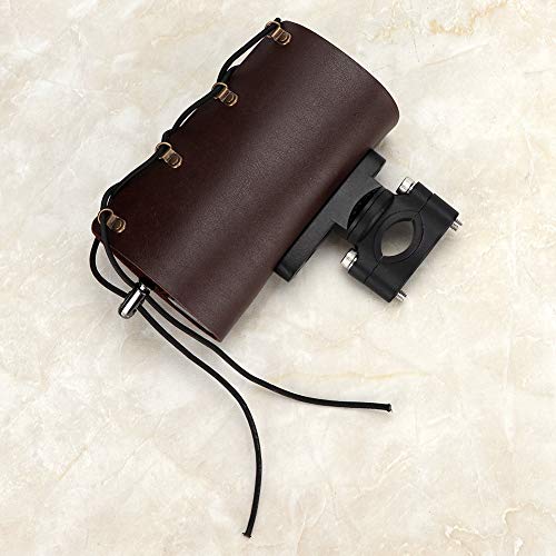 Biuzi Porte Bouteille Moto Porte-gobelet, Porte-Bouteille de Moto réglable en Cuir PU, avec Support de Montage de Boisson à Surface élastique Souple et Lisse, pour Moto(café) - Image 5
