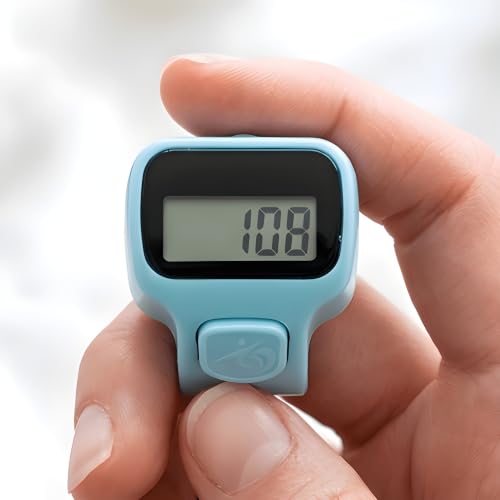Image of Digital Ring Counter, LCD Display, Finger Tally Clicker for Meditation and Prayer, Ring Style (Pack of 1) (Sky Blue)