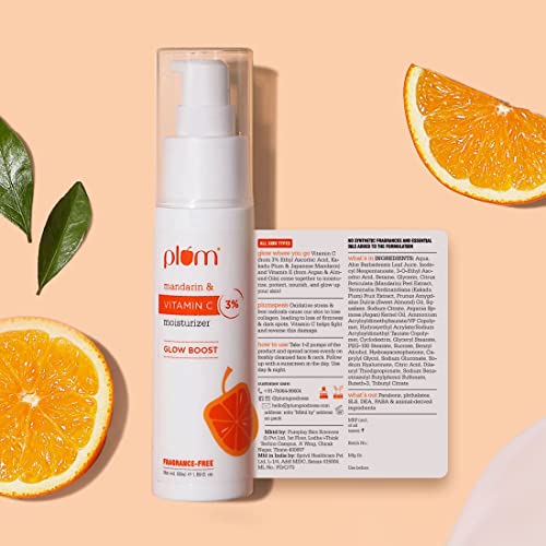 Plum Vitamin C Fragrance-Free Vegan Moisturizer with Mandarin For Glowing Skin, Hyperpigmentation & Dull Skin, Improves Uneven Skin Tone & Elasticity - Image 3