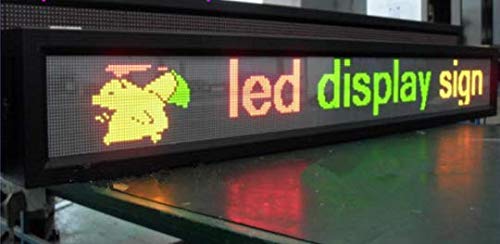 32 * 320pixels, Tri-Color Display a LED, LED, finestra segno grafico, LED dotmatrix schermo elettronico, pitch4.75 mm, indoor, LED; discription; nessun produttore di LED pixel pitch: 32 * 320dots; LED Dot Diametro: 3.75 mm; LED Dimensioni: 4.75 mm; LED Colore: Rosso, Verde; display a colori: rosso, verde, giallo; world-language, diverse zone, linee Pics; ingresso max: 4 max caratteri: 40; Spessore materiale della struttura: 9 cm/7 cm in alluminio telaio (colore nero)