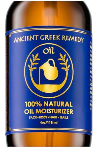 Ancient Greek Remedy After Shower Body Oil for Women - Organic Face Oil & Body Moisturizer for Dry Skin with Sweet Almond, Jojoba, Olive, Lavender and Vitamin E Oil - Natural Clean Skincare, 4 oz