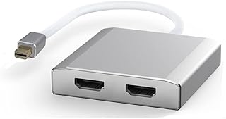 WJESOG Mini Displayport to Dual HDMI Input 4K MST/SST Hub mDP to 2 HDMI Splitter Multi Stream Transport Hub, for Windows and Mac System