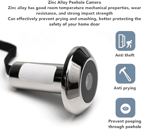 Digital Door Viewer, 2.4in Screen Monitor 0.3MP Camera 120 Degree Wide Angle Front Door Peephole Camera, Home Visual Doorbell Digital Peephole Viewer for Home Security System