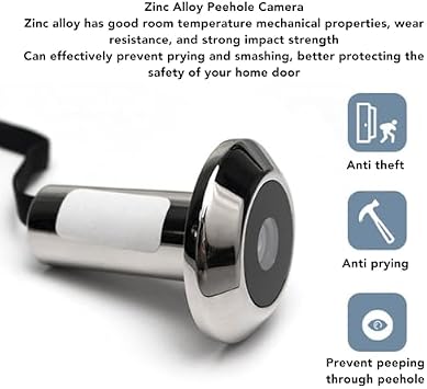 Digital Door Viewer, 2.4in Screen Monitor 0.3MP Camera 120 Degree Wide Angle Front Door Peephole Camera, Home Visual Doorbell Digital Peephole Viewer for Home Security System