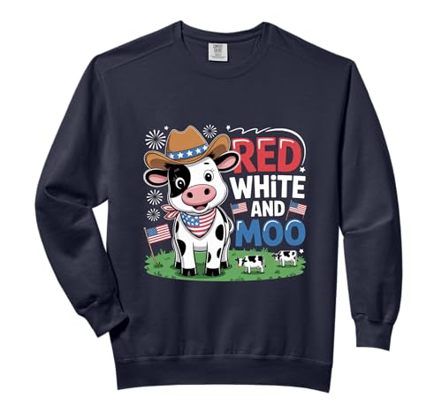 Red White and Moo Patriotic Cow Design for July 4th