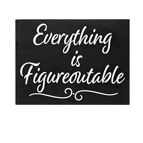 JennyGems Everything is Figureoutable Wooden Sign - Inspirational Office Decor