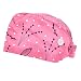 Pink Leaves 2 Pieces Unisex Working Caps with Buttons Adjustable Bouffant Hats Tie Back Caps