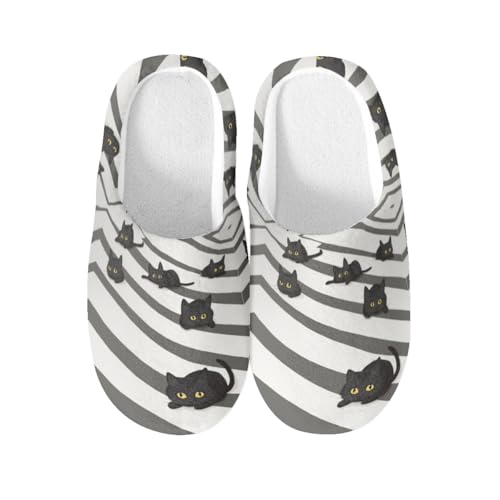 Pantoufles chaudes en coton chat anti-glisse confortables pour voyage hôtel taille XL