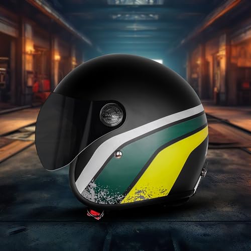 Image of Steelbird SBH-54 Retro Rustic ISI Certified Open Face Helmet for Women and Men Motorbike Helmet