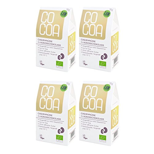 Raw Cocoa Bio Schokonüsse Cashewnüsse in Kokosschokolade, 4 x 70 g Cover